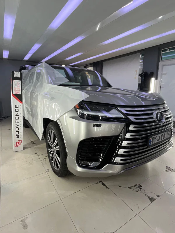 نمونه کار بادی فنس لکسوس LX600 | اجرای PPF شفاف هگزیس در تیون آنلاین